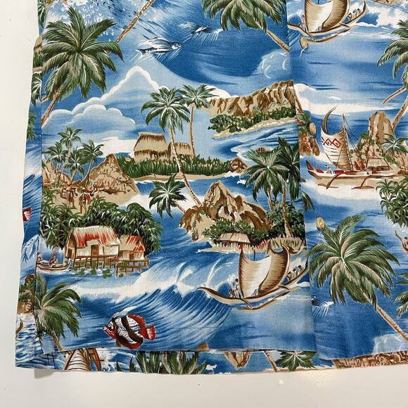 VTG Kalaheo RJC Men’s Hawaiian Button Vacation Shirt Island Wa'a Kaulua Boat M - Picture 2 of 7